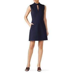 Tibi Stretch Knit Navy Blue Dress size 0